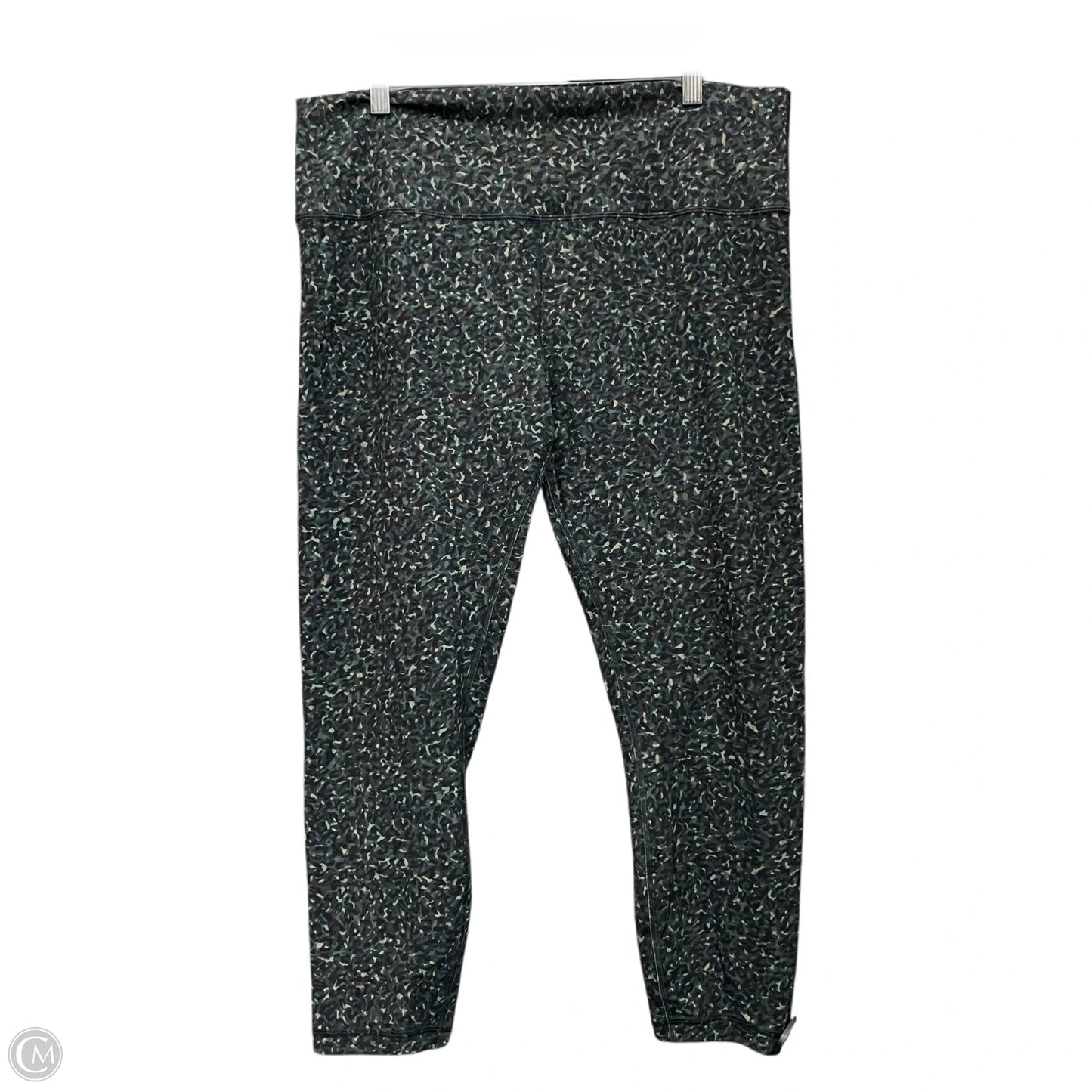 Athletic Capris By Lululemon In Black & Green, Size: 18