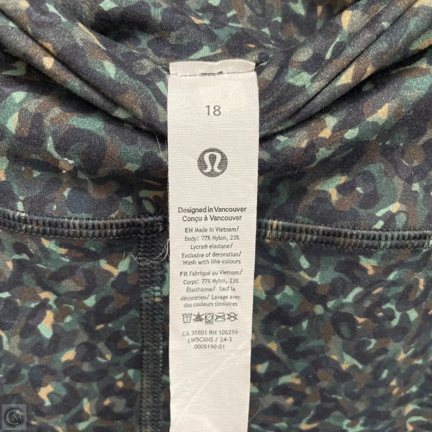 Athletic Capris By Lululemon In Black & Green, Size: 18