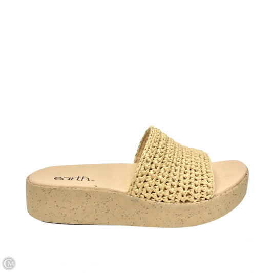 Sandals Heels Platform By Earth In Cream, Size: 6.5