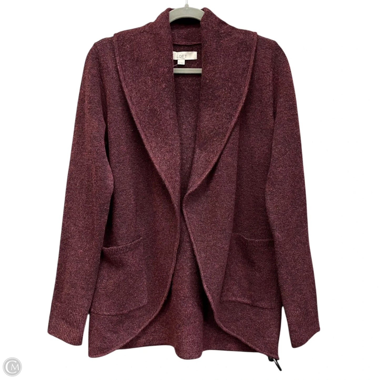 Sweater Cardigan By Loft In Purple, Size: Xs