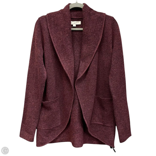 Sweater Cardigan By Loft In Purple, Size: Xs