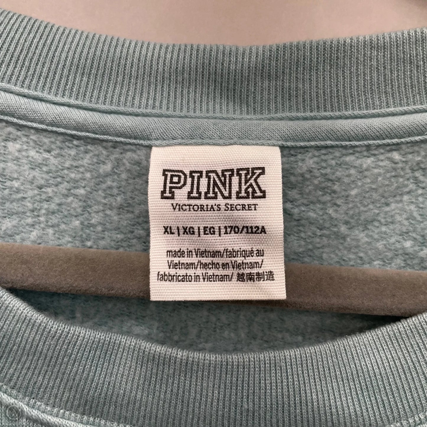 Sweatshirt Crewneck By Pink In Blue & Green, Size: Xl
