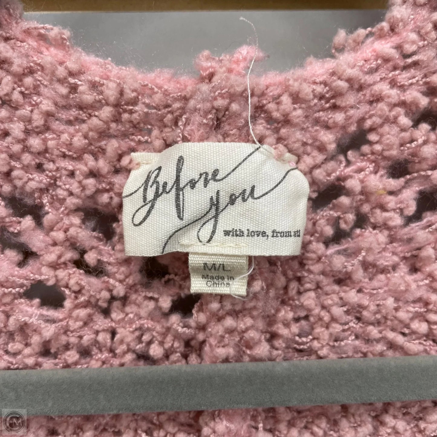 Sweater Cardigan By Clothes Mentor In Pink, Size: L