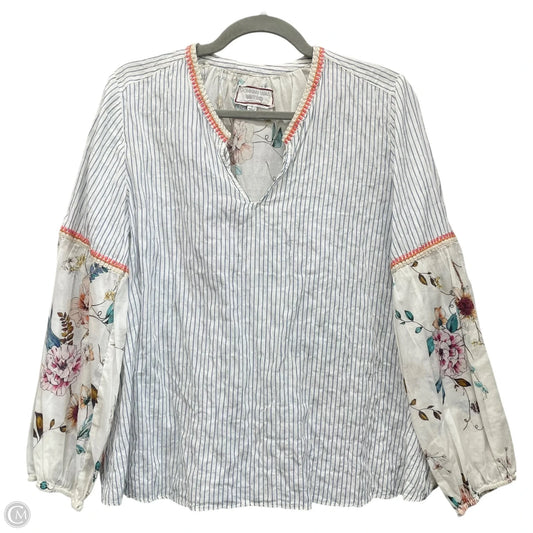 Top Long Sleeve By Johnny Was In White, Size: S
