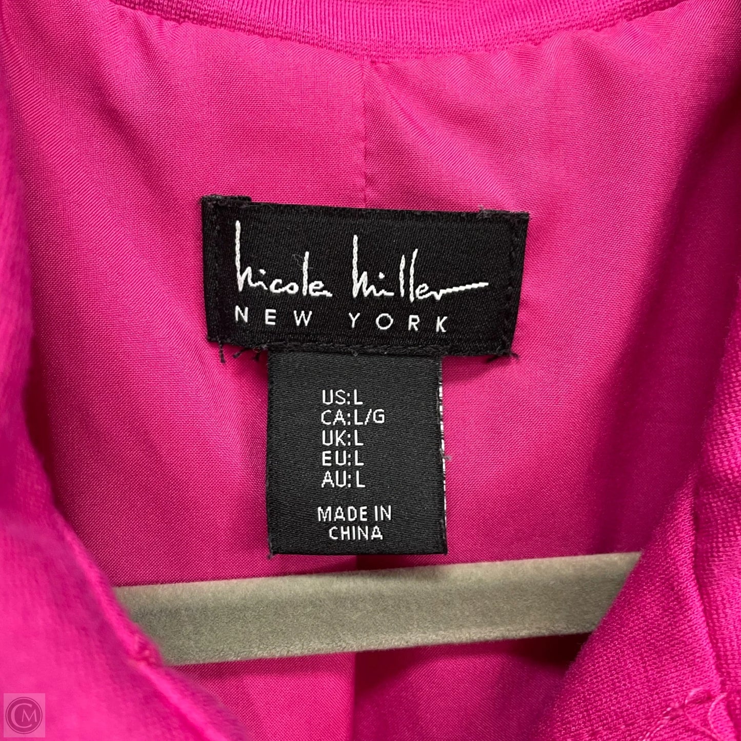 Jacket Shirt By Nicole Miller In Pink, Size: L