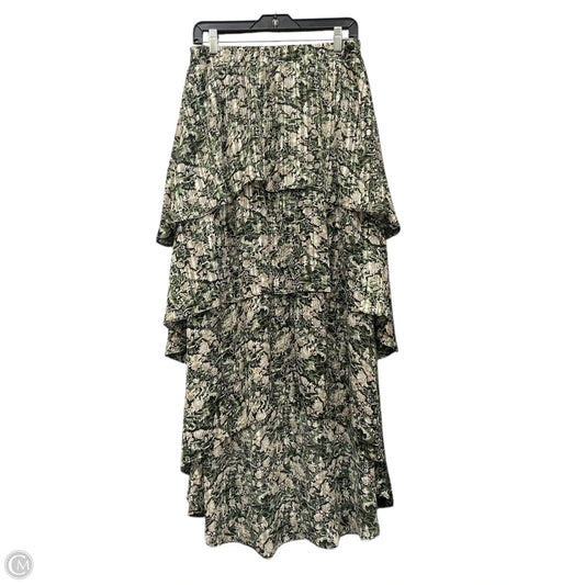 Skirt Midi By Melloday In Green & Tan, Size: M