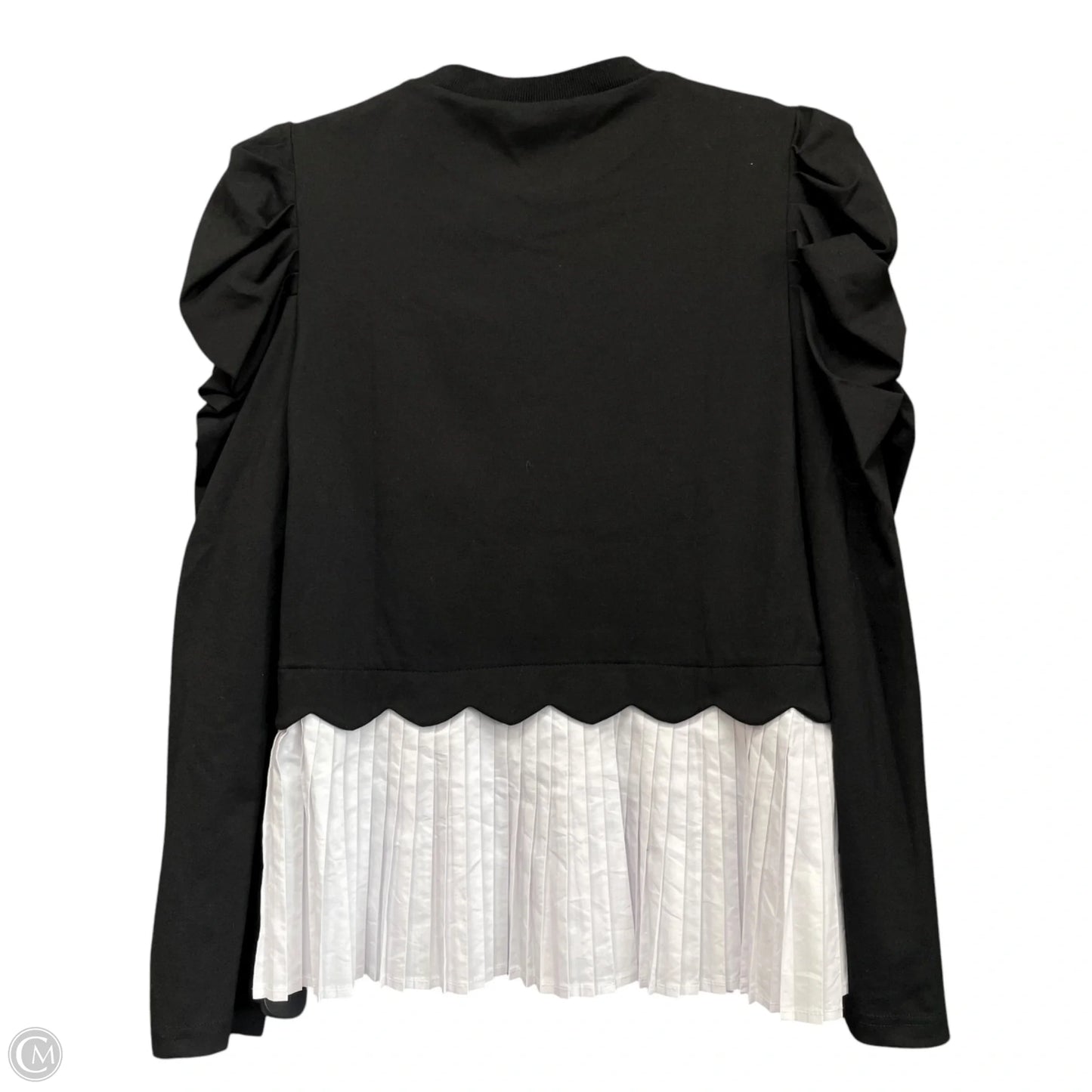 Top Long Sleeve By Gracia In Black & White, Size: M
