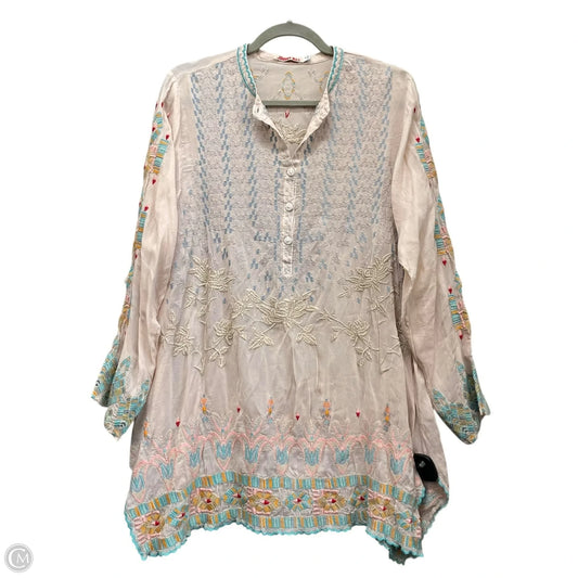 Tunic Long Sleeve By Johnny Was In Blue & Pink, Size: M