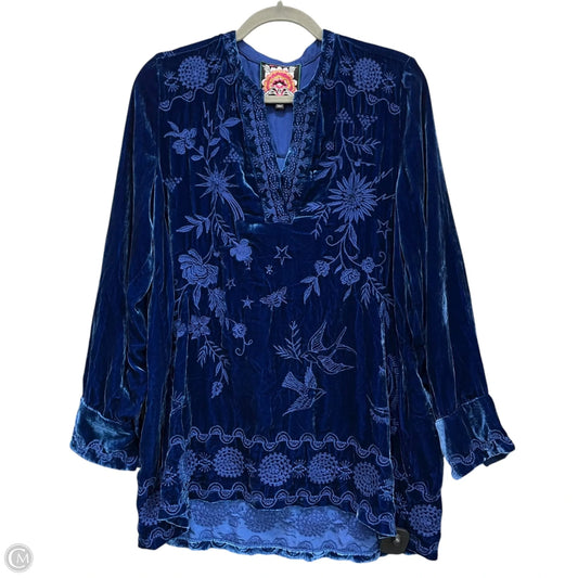 Tunic Long Sleeve By Johnny Was In Blue, Size: S