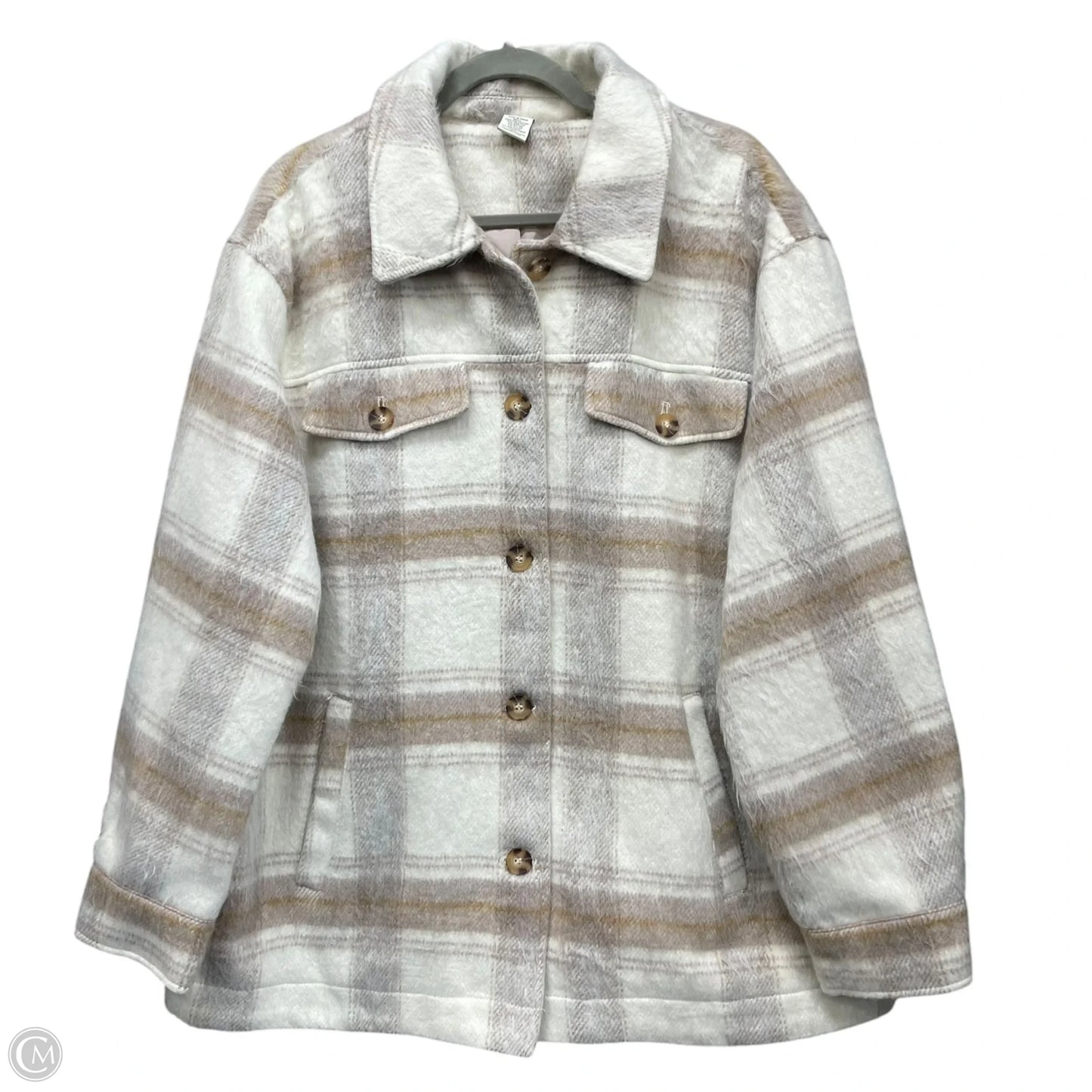 Jacket Shirt By Wonderly In Cream, Size: Xl