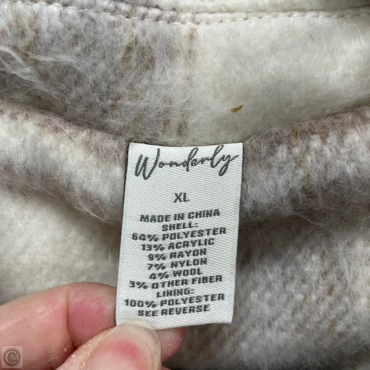 Jacket Shirt By Wonderly In Cream, Size: Xl