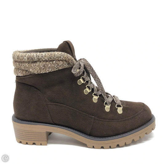 Boots Ankle Heels By True Craft In Brown, Size: 8.5