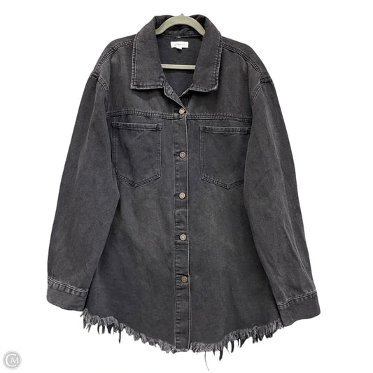 Jacket Shirt By West Bound In Black Denim, Size: 1x