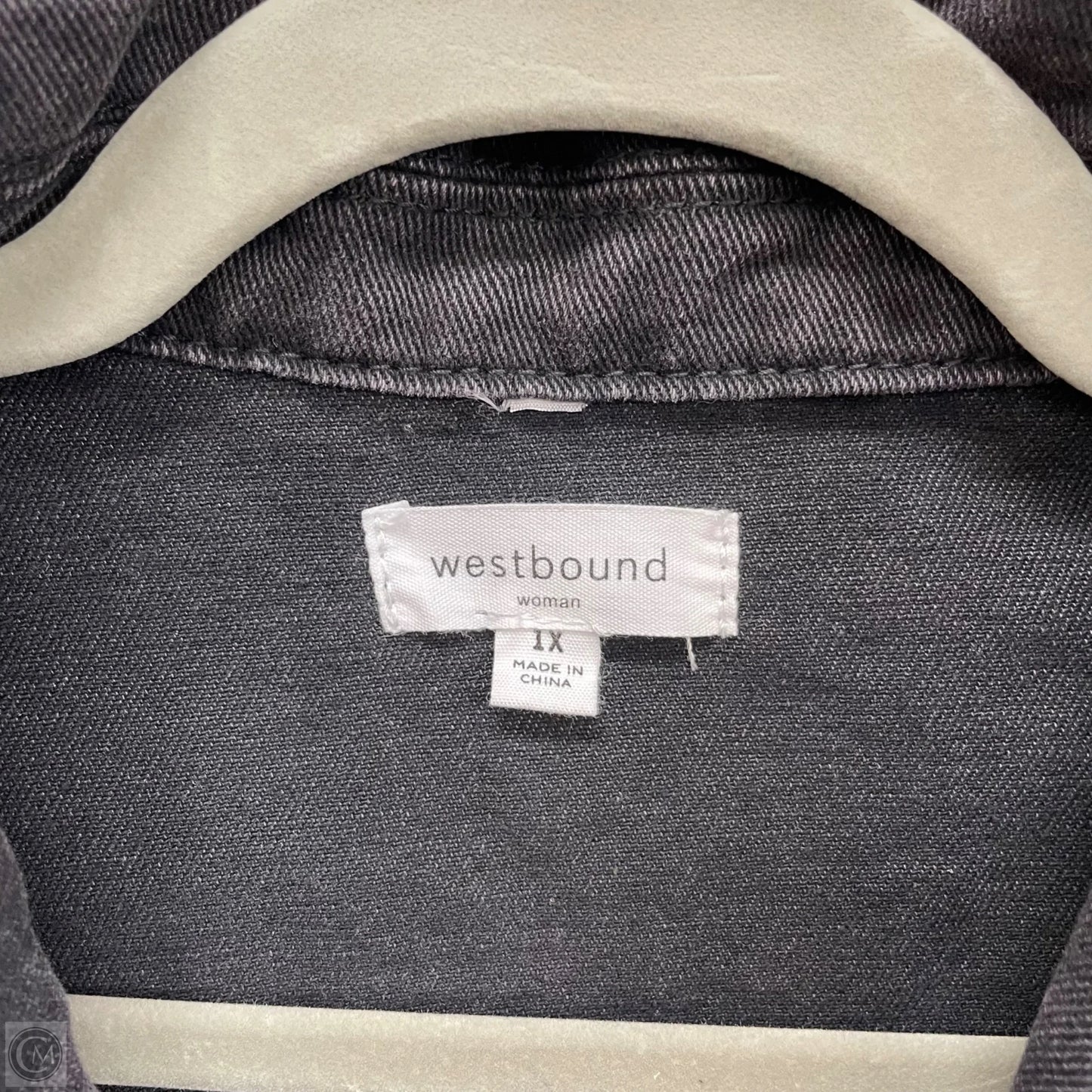 Jacket Shirt By West Bound In Black Denim, Size: 1x