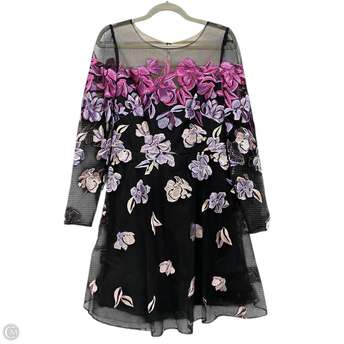 Dress Party Short By Marchesa Notte In Black & Purple, Size: 6
