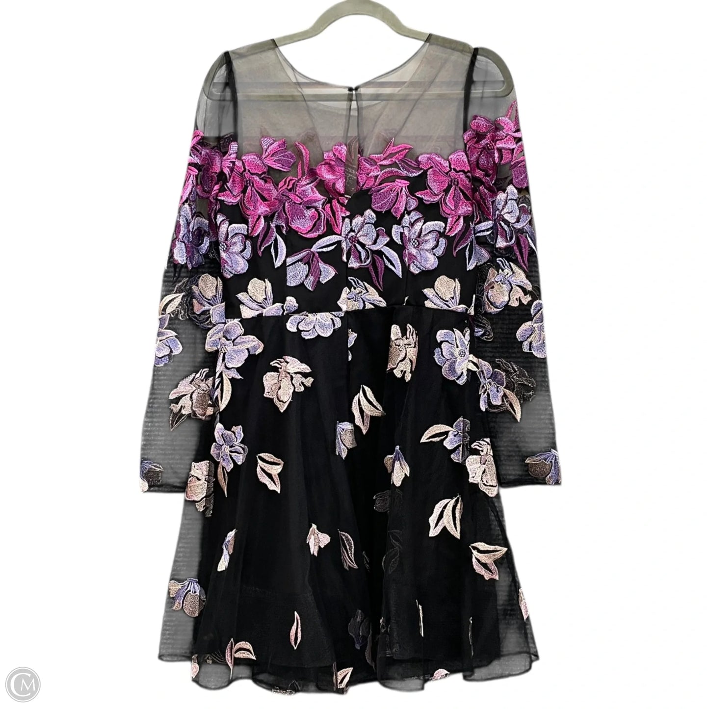 Dress Party Short By Marchesa Notte In Black & Purple, Size: 6