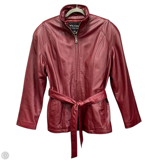 Jacket Leather By Wilsons Leather In Red, Size: L