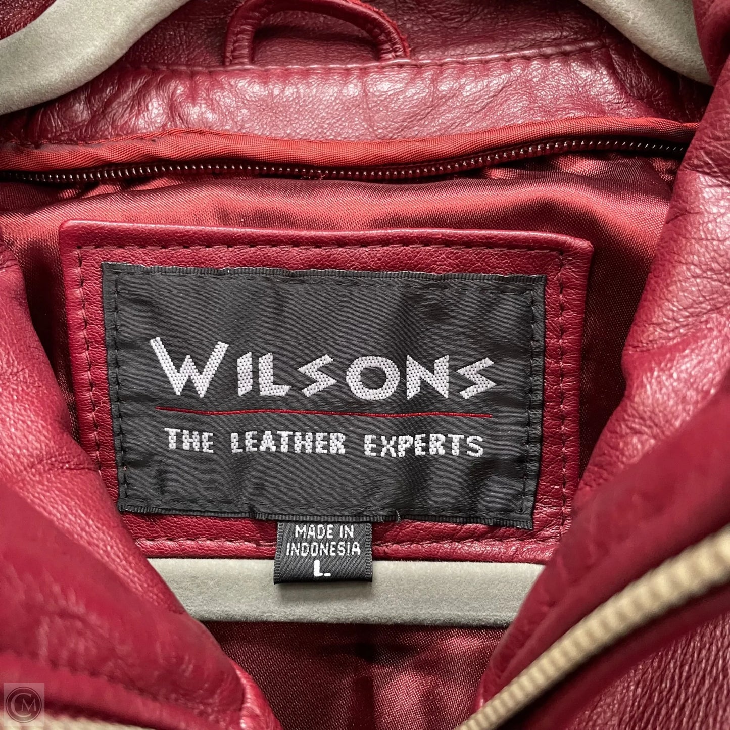 Jacket Leather By Wilsons Leather In Red, Size: L