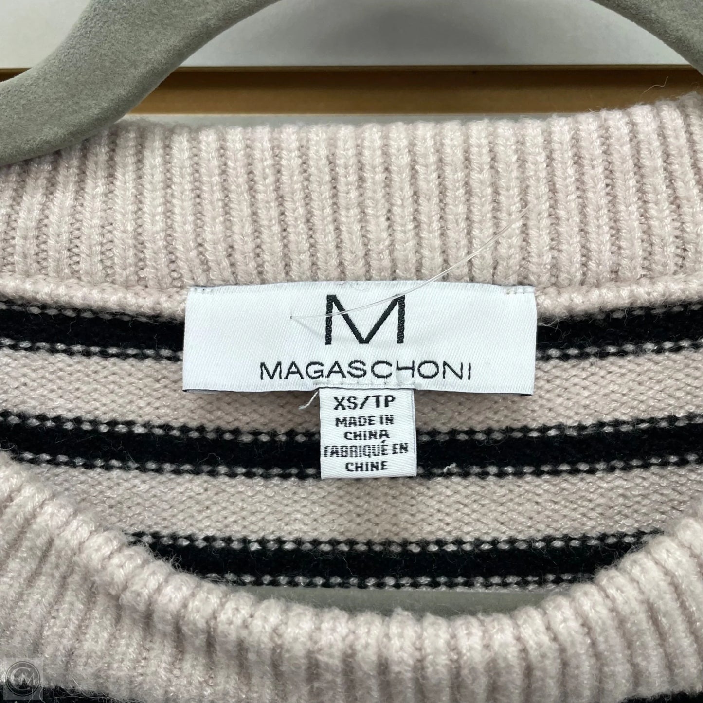 Sweater By Magaschoni In Black & Cream, Size: Xs