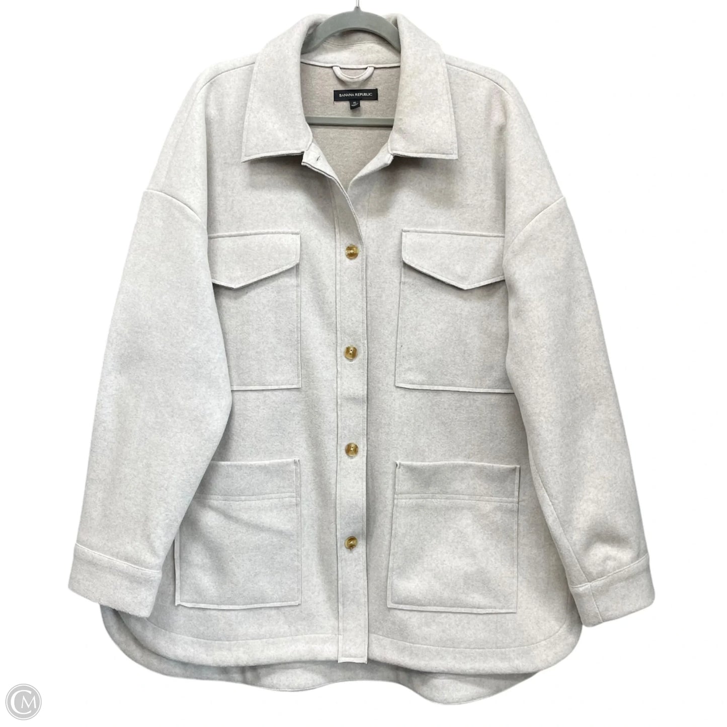 Jacket Shirt By Banana Republic In Beige, Size: Xl