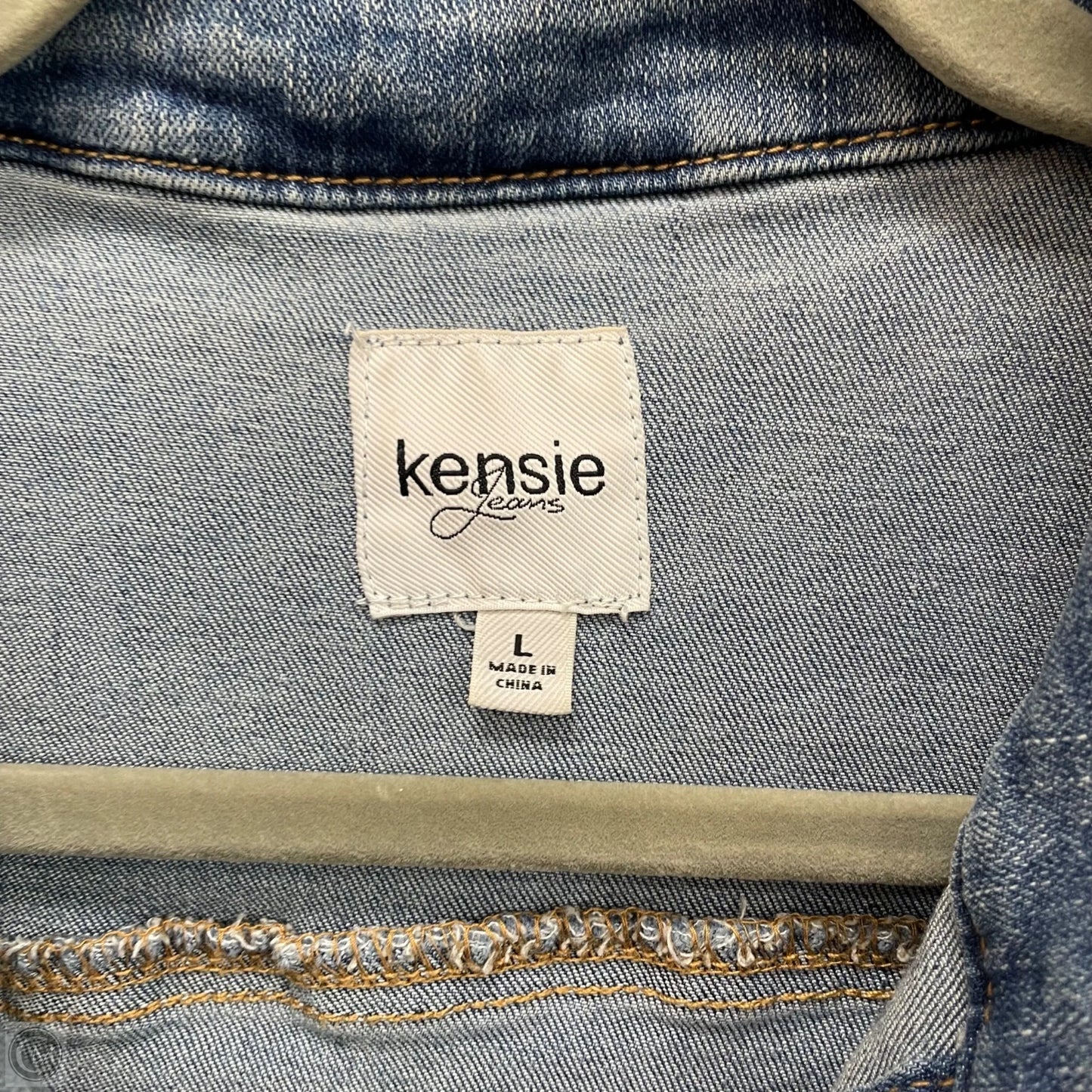 Jacket Denim By Kensie In Blue Denim, Size: L