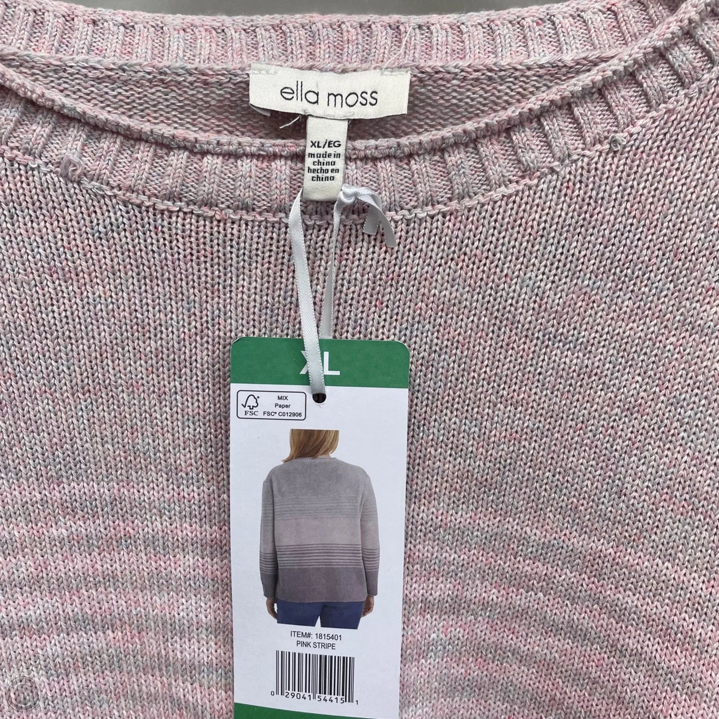 Sweater By Ella Moss In Pink & Purple, Size: Xl