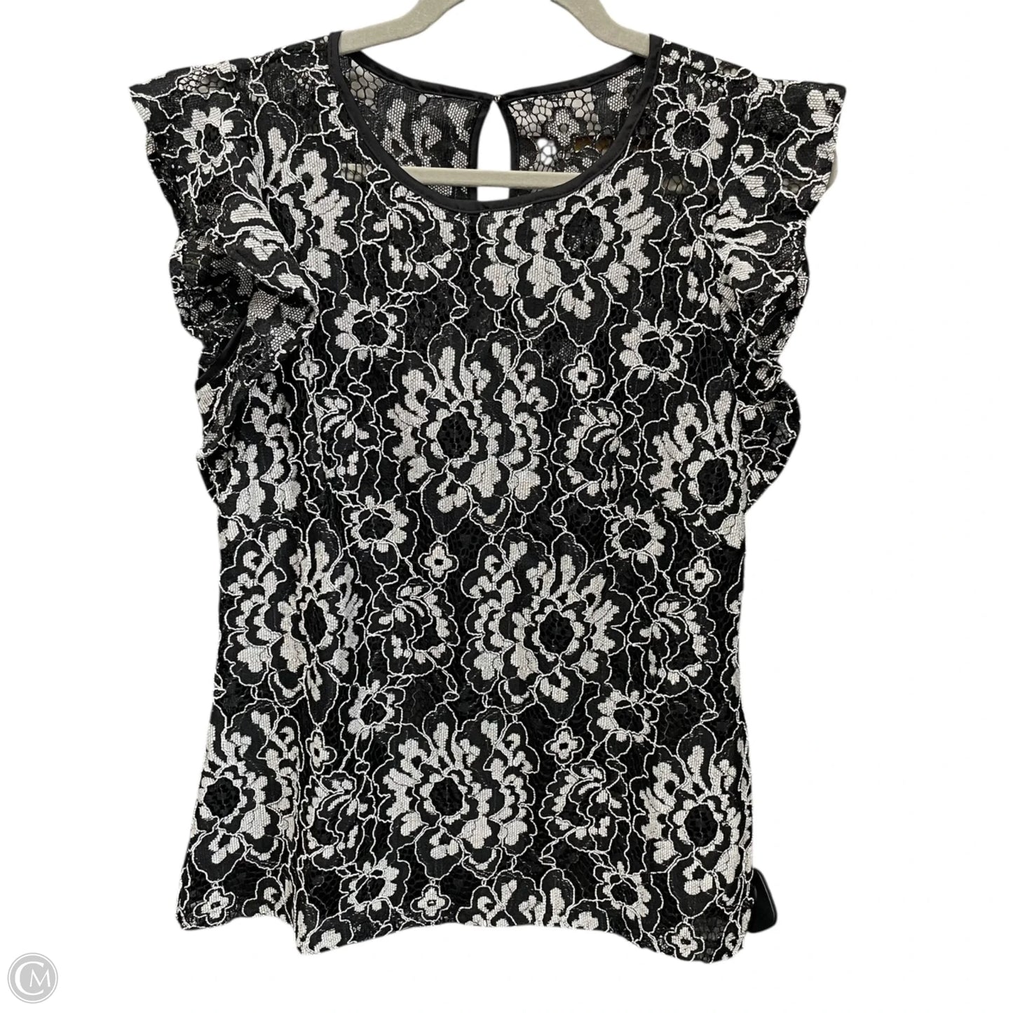 Top Short Sleeve By White House Black Market In Black & White, Size: 4
