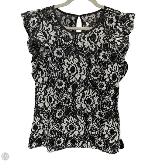 Top Short Sleeve By White House Black Market In Black & White, Size: 4