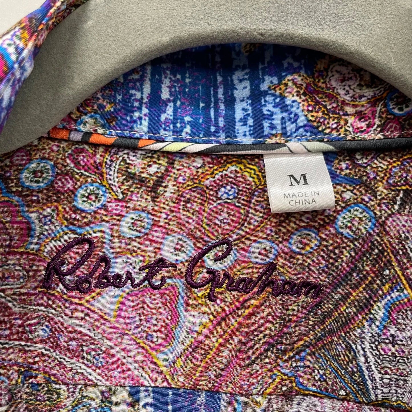 Blouse Long Sleeve By Cmb In Blue & Purple, Size: M