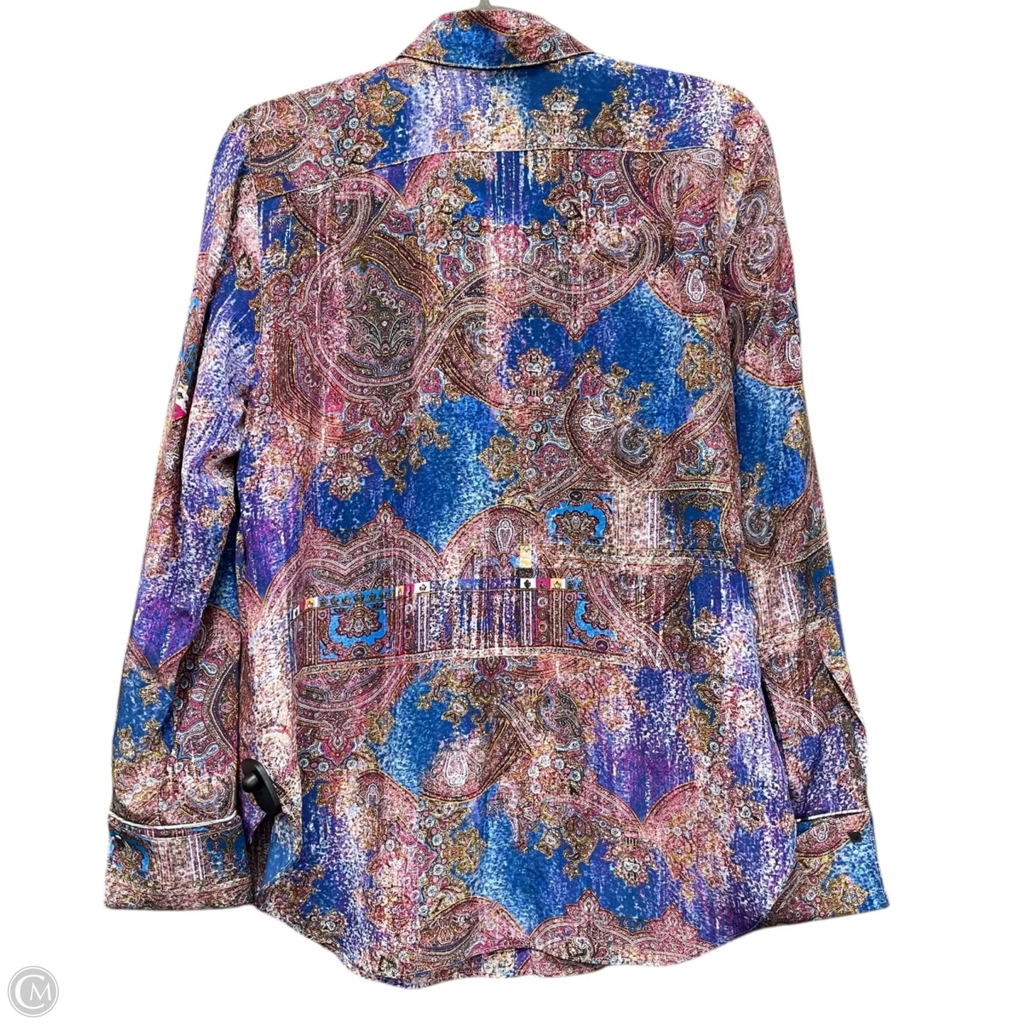 Blouse Long Sleeve By Cmb In Blue & Purple, Size: M
