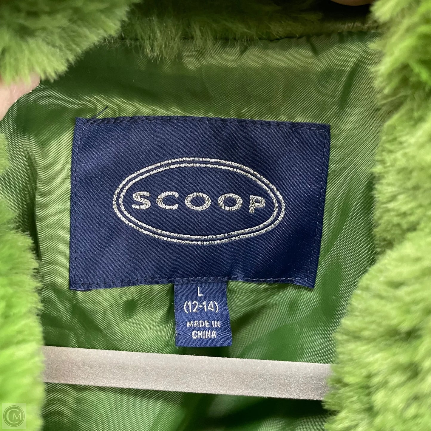 Jacket Faux Fur & Sherpa By Scoop In Green, Size: L