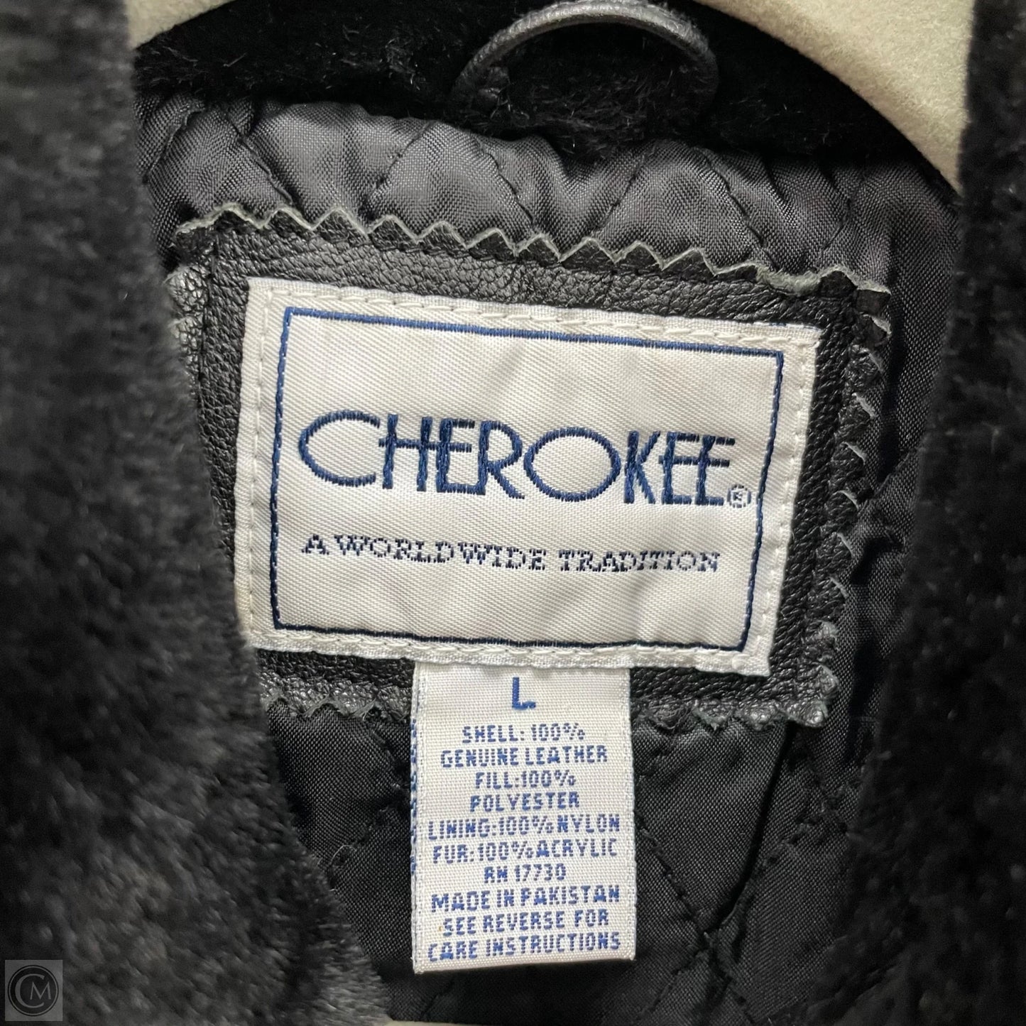 Jacket Leather By Cherokee In Black, Size: L