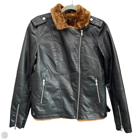 Jacket Moto By Baccini In Black, Size: S