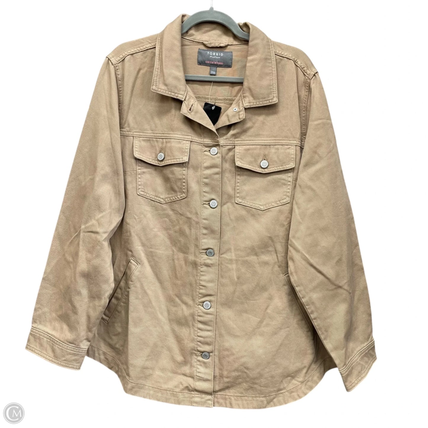 Jacket Shirt By Torrid In Beige, Size: 1x