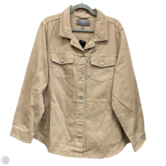 Jacket Shirt By Torrid In Beige, Size: 1x
