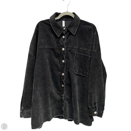 Jacket Shirt By Zenana In Black, Size: 1x