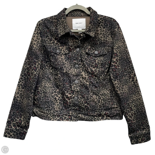 Jacket Shirt By Nine West In Brown, Size: L
