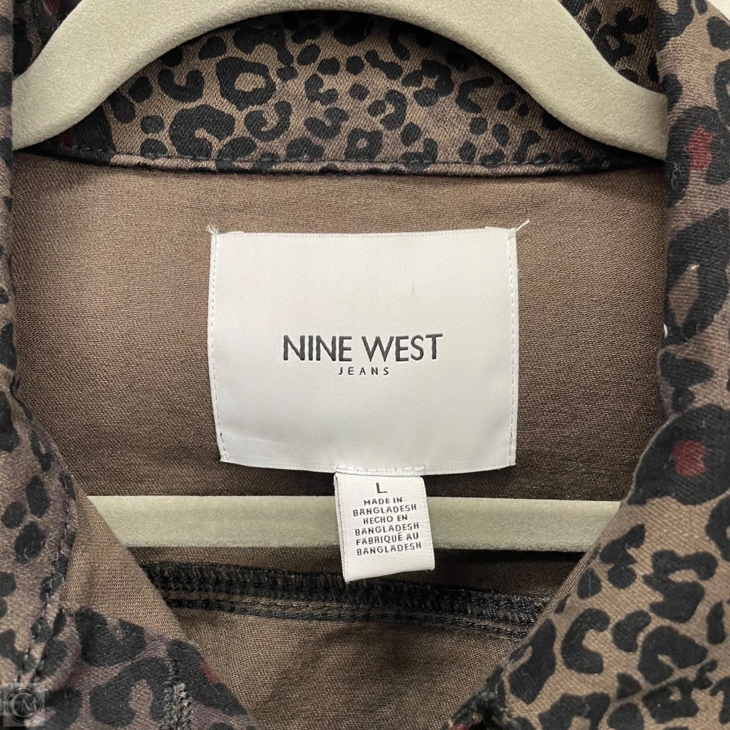 Jacket Shirt By Nine West In Brown, Size: L