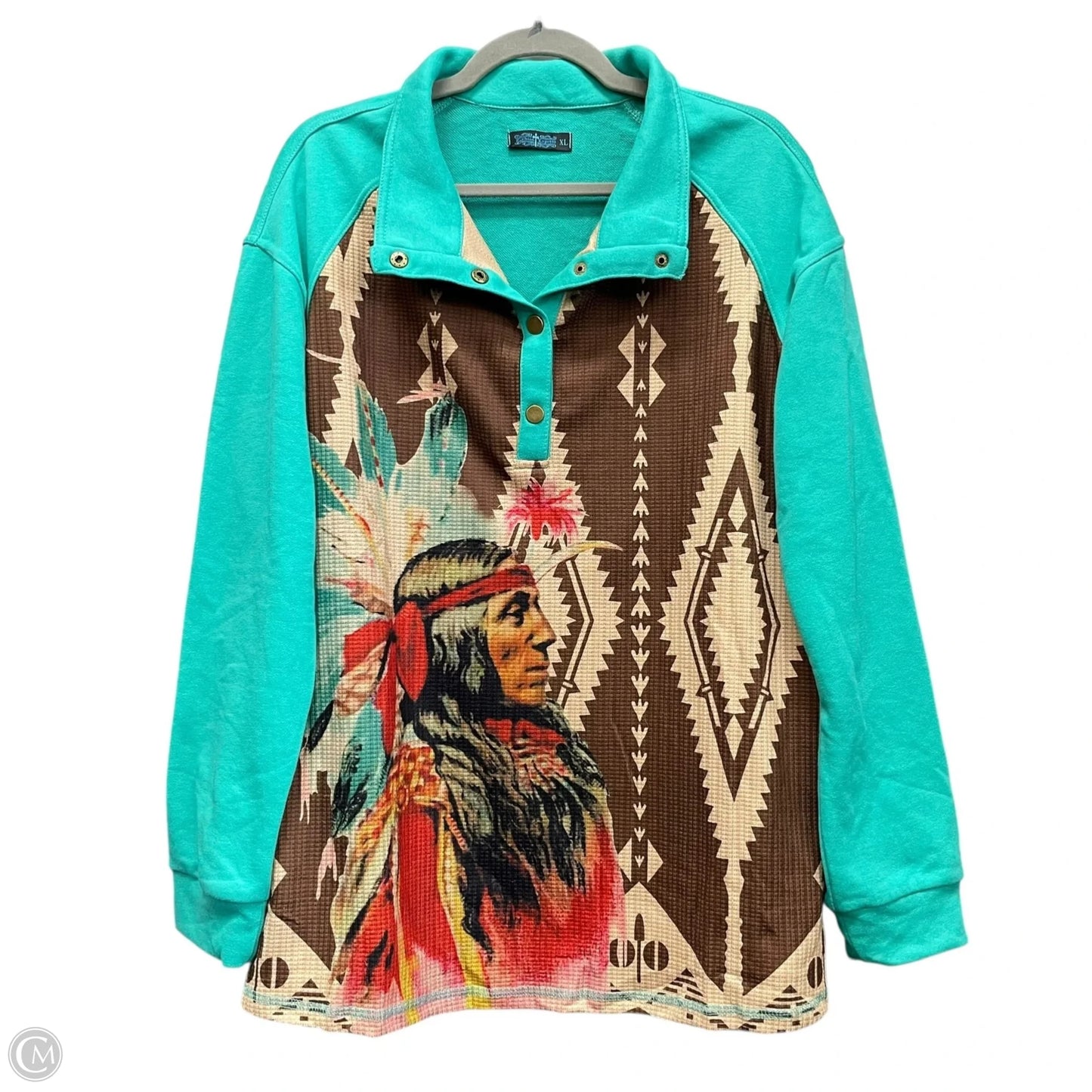 Sweatshirt Crewneck By Clothes Mentor In Brown & Green, Size: Xl