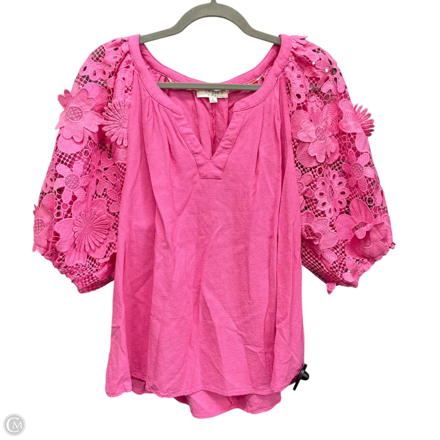 Top Short Sleeve By Umgee In Pink, Size: Xl