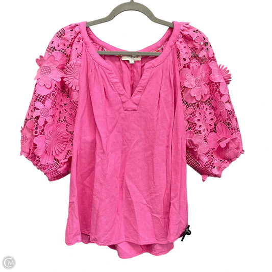 Top Short Sleeve By Umgee In Pink, Size: Xl