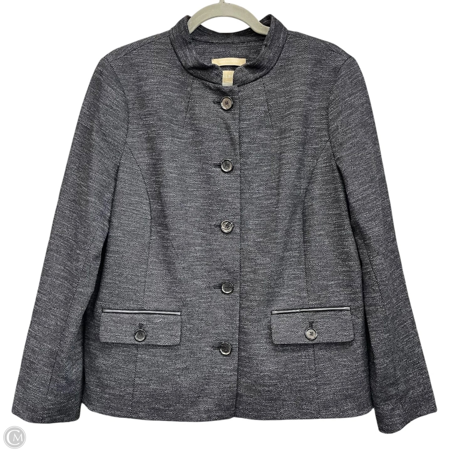 Blazer By Talbots In Black & Grey, Size: L