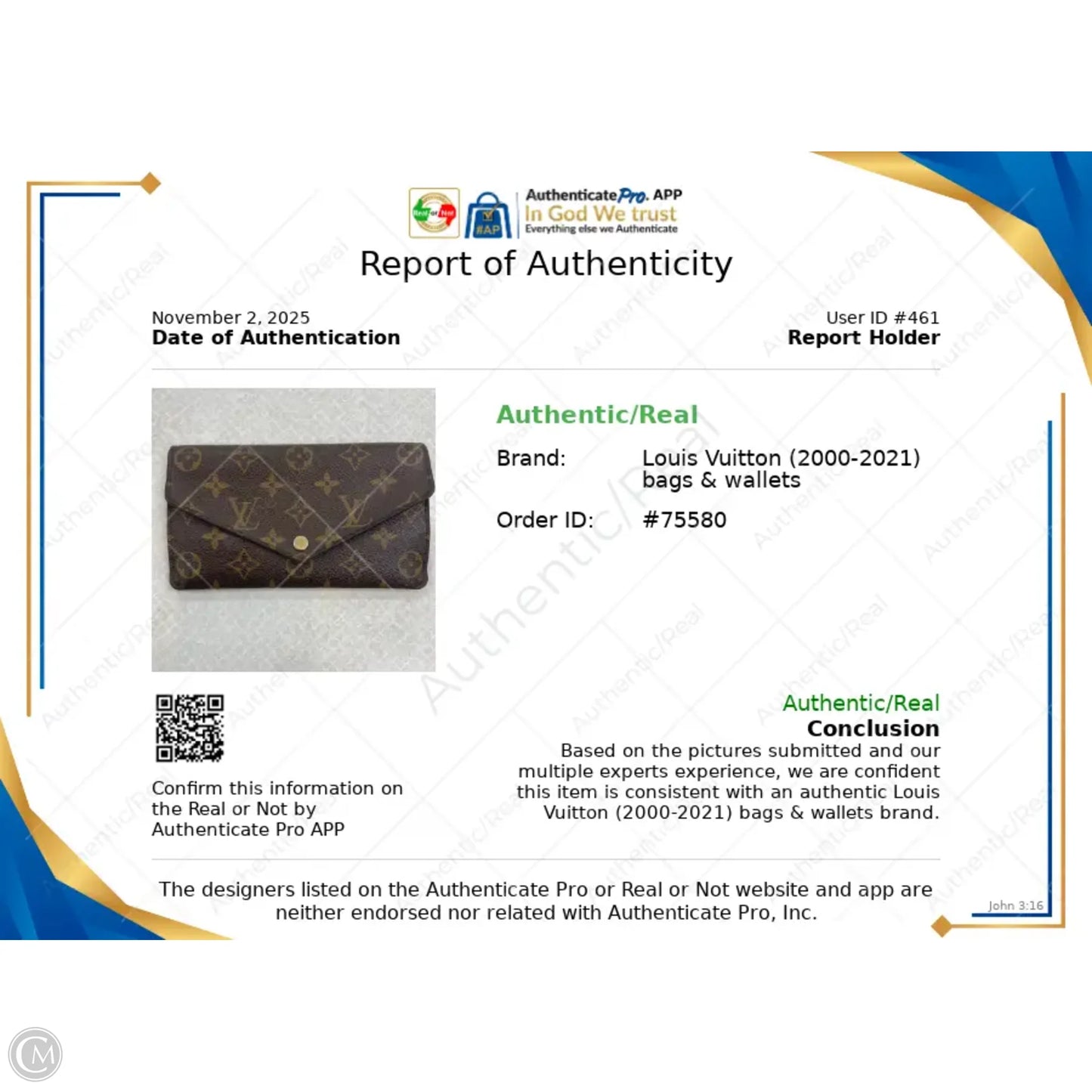 Wallet Luxury Designer By Louis Vuitton, Size: Medium