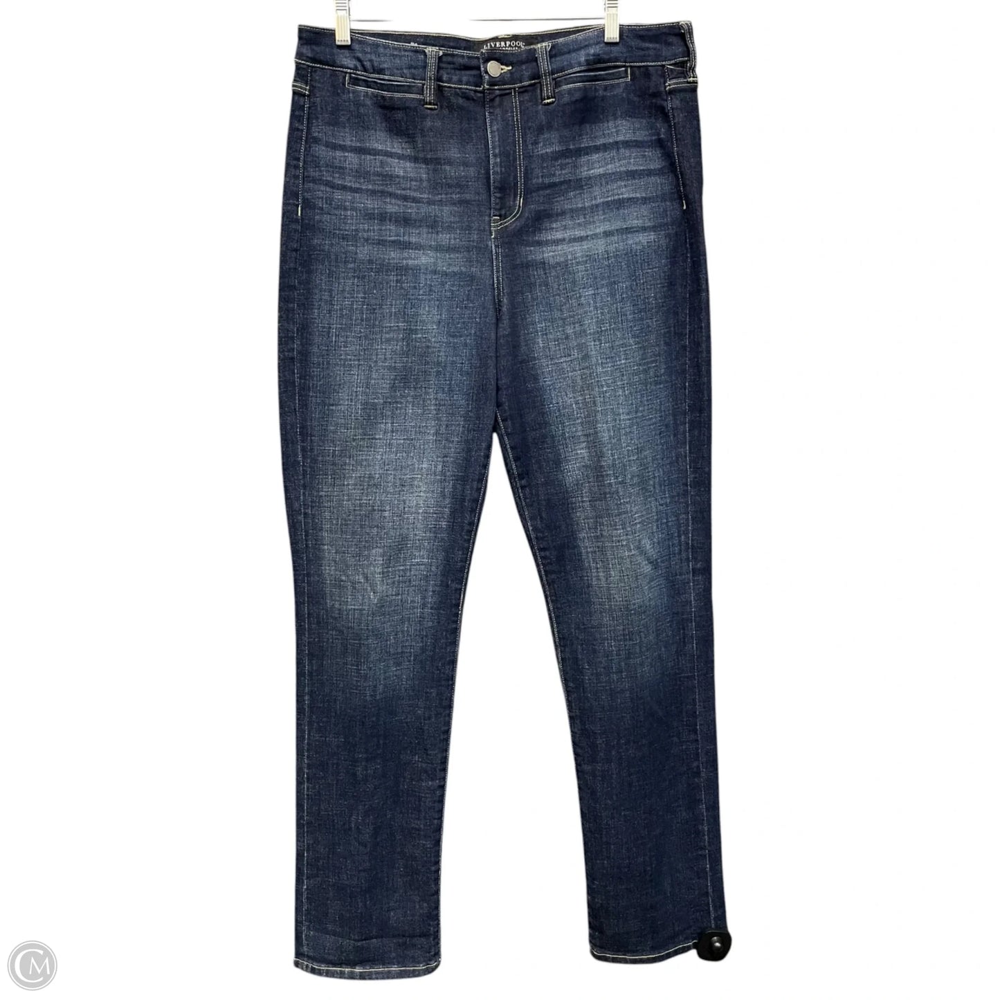 Jeans Straight By Liverpool In Blue Denim, Size: 14