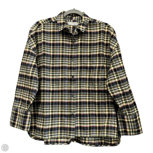 Top Long Sleeve By Everlane In Black & Green, Size: M