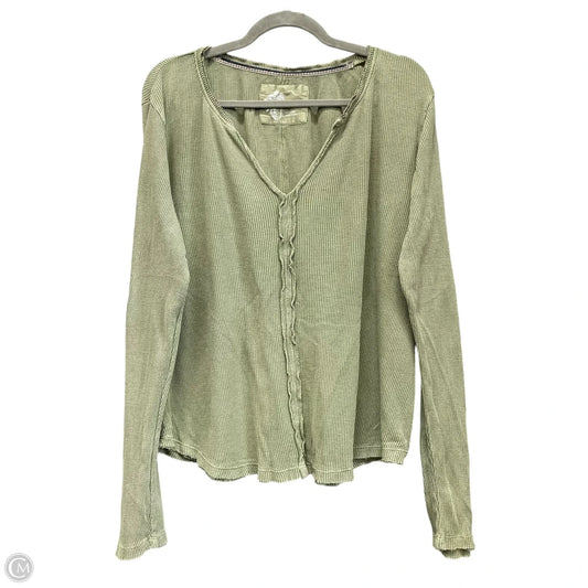 Top Long Sleeve By Pilcro In Green, Size: Xl