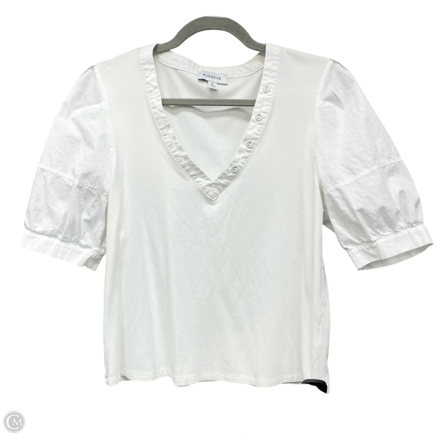 Top Short Sleeve By Evereve In White, Size: M