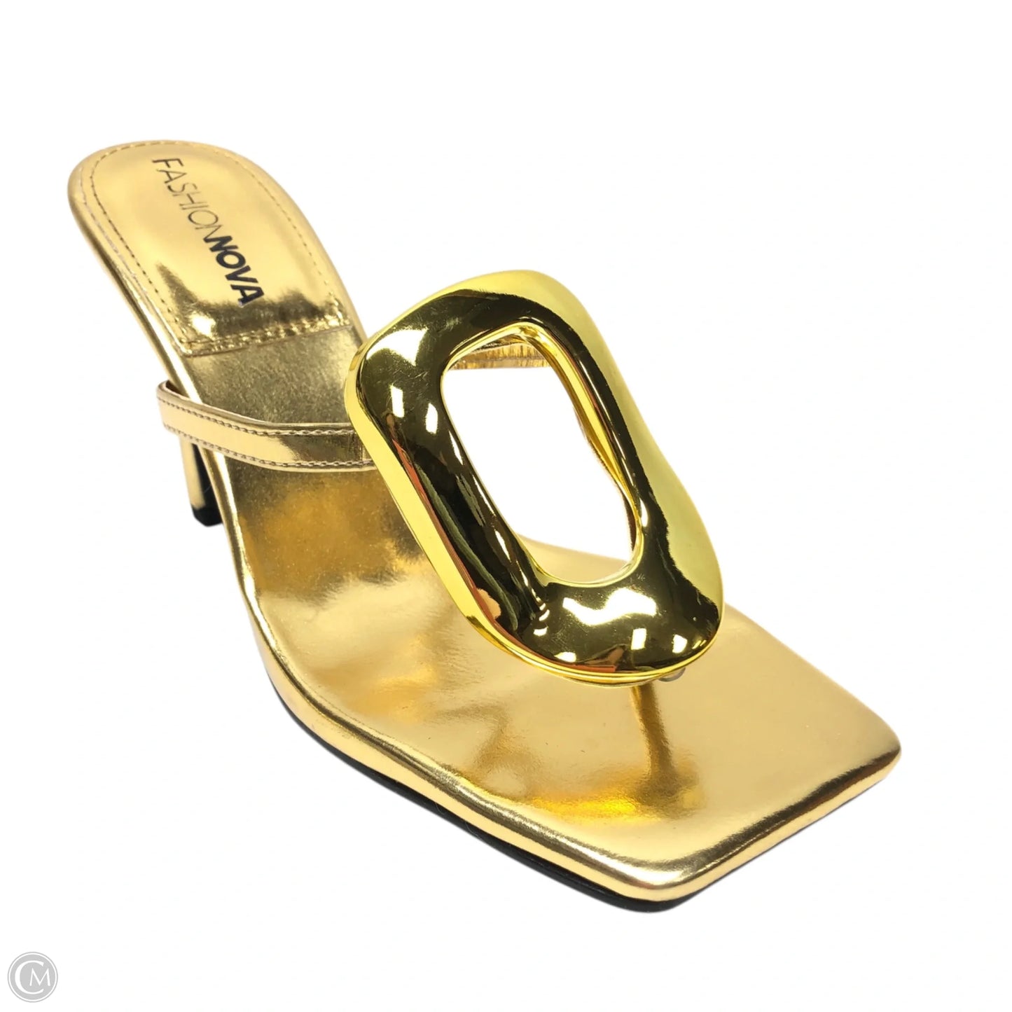 Sandals Heels Stiletto By Fashion Nova In Gold, Size: 7