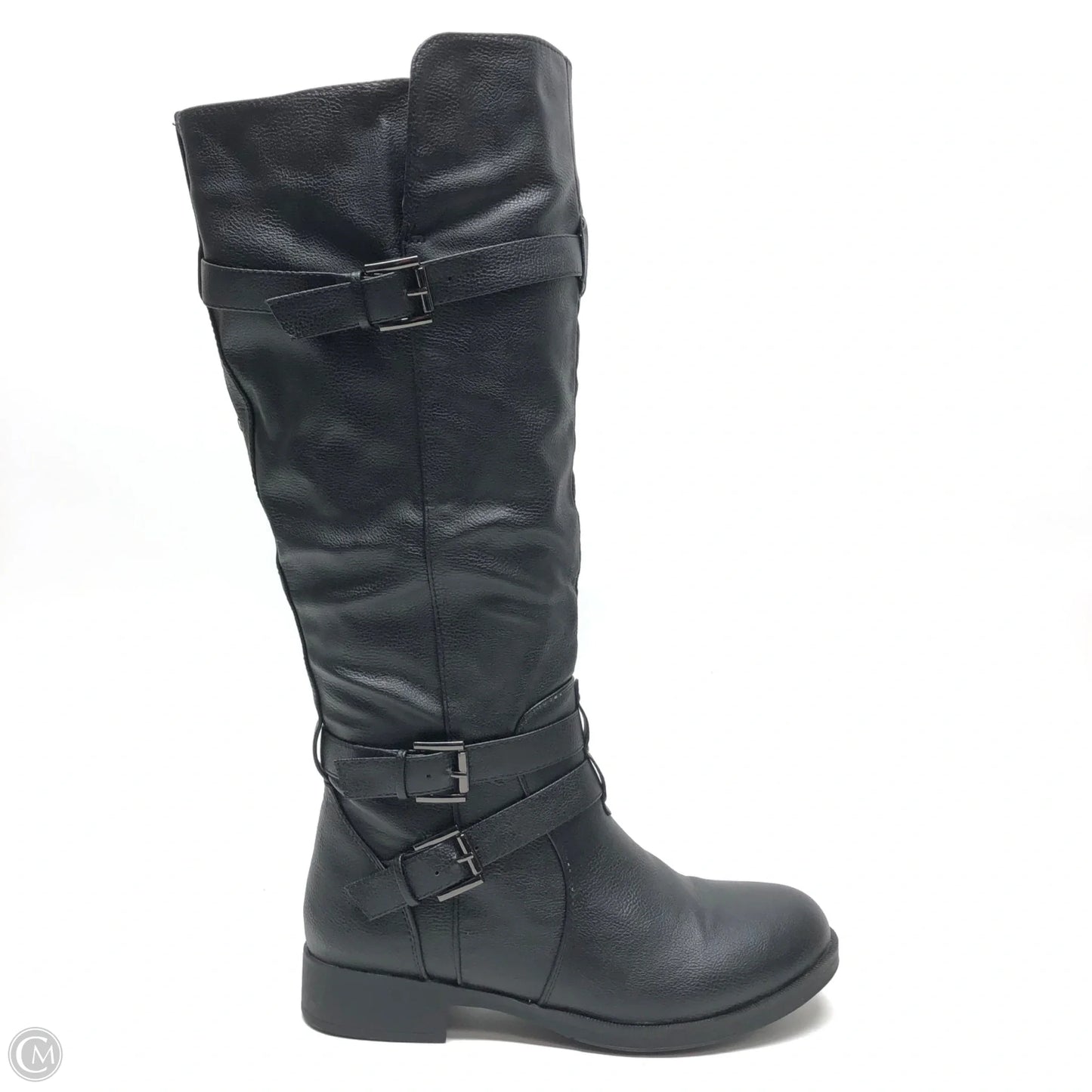 Boots Knee Flats By Clothes Mentor In Black, Size: 8