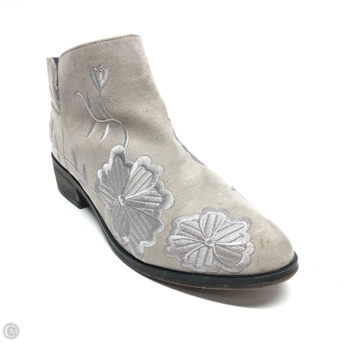 Boots Ankle Heels By Clothes Mentor In Grey, Size: 8